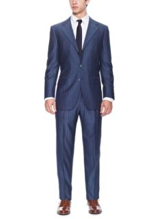 Blue Pinstripe Suit by Belvest