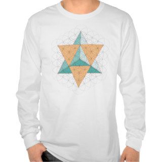 Merkaba Star Tetrahedron on Flower of Life Shirt