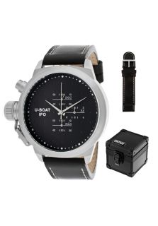 U Boat 306 1  Watches,Mens Vintage Limited Edition Chronograph Black Dial Black Leather, Chronograph U Boat Quartz Watches