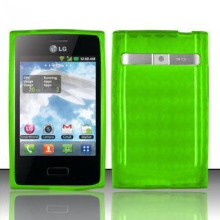 For LG Optimus Logic L35g / Dynamic L38c (StraightTalk/Net 10) TPU Cover Case   Neon Green TPU Cell Phones & Accessories
