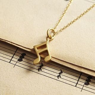 gold music note necklace by lily charmed