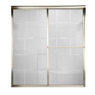 American Standard AM00.750438.238 Prestige 58" Tall Framed, bypass, Hammered Glass Shower Door   Fits 57 1/2" to 5, Nickel   Shower Bases  