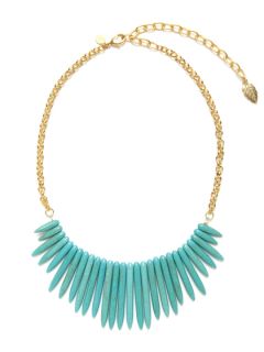 Turquoise Spike Bib Necklace by David Aubrey