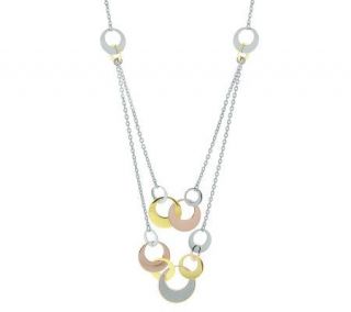 Steel by Design Tri Color Interlocking Circle Necklace —