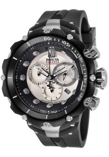 Invicta 14419BWB  Watches,Mens JT Limited Edition/Reserve Chronograph Silver Dial Black Polyurethane, Chronograph Invicta Quartz Watches
