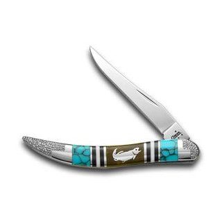 CASE XX YELLOWHORSE Trout Fish Hard Wood Turquoise 1/1 Toothpick Pocket Knife Knives  Folding Camping Knives  Sports & Outdoors