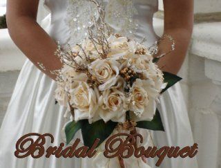 ELEGANT CORA GOLD IVORY COLLECTION wedding bouquet bridal package bridesmaid groom boutonniere corsage silk flowers love