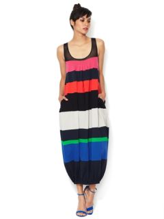 Cotton Multi Stripe Blouson Dress by L.A.M.B.