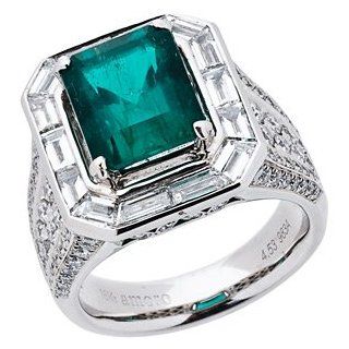 Colombian Emerald and Diamond Ring in 18kt White Gold Amoro Jewelry