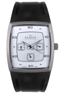 Skagen 390LTR  Watches,Mens Titanium Black Rubber, Casual Skagen Quartz Watches