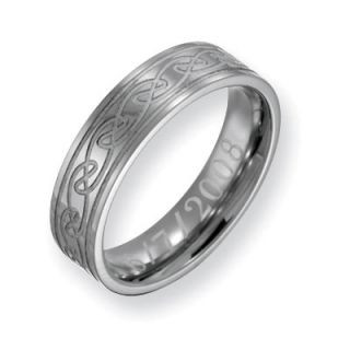 0mm Engraved Titanium Celtic Knot Wedding Band (27 Characters)   Zales