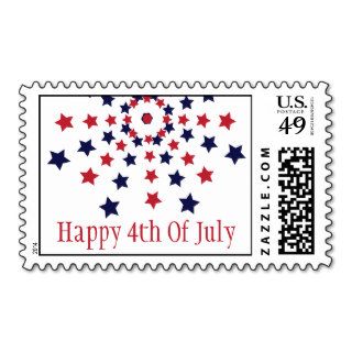 Happy 4th of July Postage Stamp (Star Firework)