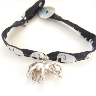 lucky elephant vintage silver charm bracelet by amber marie