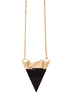 Black Triangle Pendant Necklace by OK1984