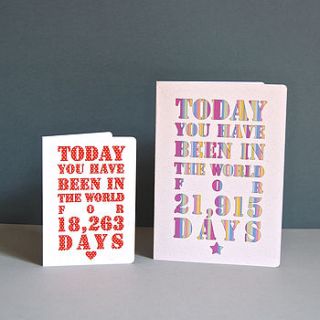 personalised days birthday card by ruby wren designs