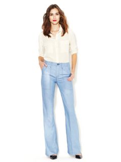 High Waisted Patch Pocket Flared Jean by Mother Denim