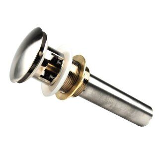 Fontaine Push Pop Up Umbrella Drain with Overflow for Porcelain Vessel Sinks   Brushed Nickel   Pop Up Assemblies  