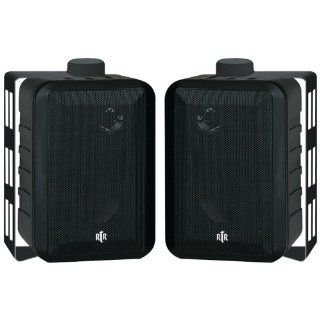 Bic America BICRTRV442 Rtrv44 2 Indoor/outdoor 3 Way Speakers   Black Electronics