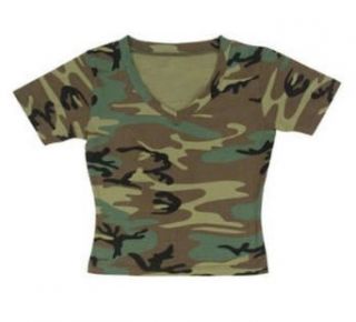 Womens Camouflage Shirts V Neck Babydoll T Shirt Fashion T Shirts
