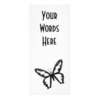Simple Grungy Black Butterfly Full Color Rack Card