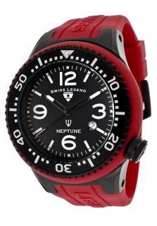 Swiss Legend 21818S F TBB  Watches,Mens Neptune Black Dial Burgundy Silicone, Casual Swiss Legend Quartz Watches