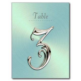 Mint Green Sheen Table Number Post Card