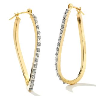 Diamond Fascination™ Square Twist Tube Hoop Earrings in 14K Gold
