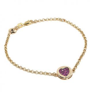 Rarities Fine Jewelry with Carol Brodie .27ct Gemstone Heart 10K 8" Bracelet