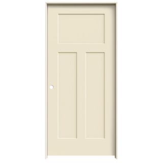 ReliaBilt 3 Panel Craftsman Solid Core Smooth Molded Composite Right Hand Interior Single Prehung Door (Common 80 in x 36 in; Actual 81.68 in x 37.56 in)