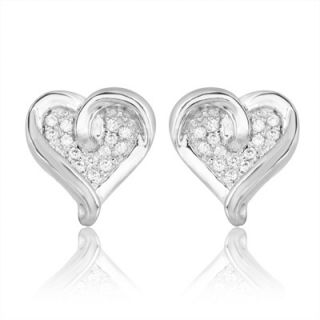 10 CT. T.W. Diamond Cluster Looping Heart Stud Earrings in Sterling