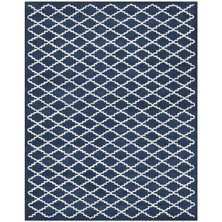 Handmade Moroccan Dark Blue Geometric Wool Rug (8' x 10') Safavieh 7x9   10x14 Rugs