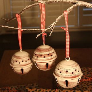 three nordic handpainted christmas bells by london garden trading
