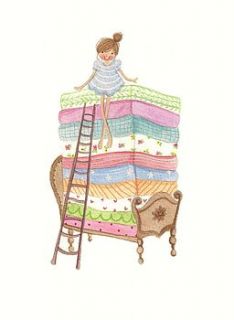 personalised princess and pea print by love lucy illustration