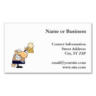 Business Man Drinking Beer Business Card Template