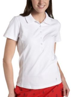 IZOD Golf Women's Short Sleeve Solid Polo, White, Medium