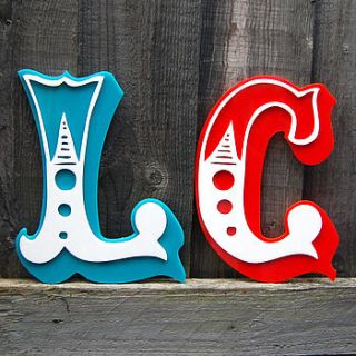 large perspex circus style letter by flaming imp