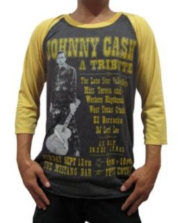 Bunny Brand Men's Johnny Cash A Tribute Tour Music Raglan T Shirt Clothing