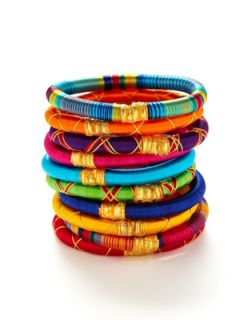 Set of 10 Monsoon Bangle Bracelets by Rosena Sammi