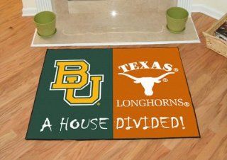 Fan Mats 7651 Baylor Bears vs Texas Longhorns 34" x 45" House Divided Area Rug / Mat  Area Rugs  Sports & Outdoors