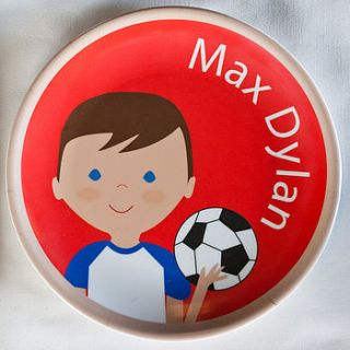 personalised footballer plate by kisses and creations