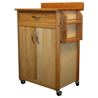 Catskill Craftsmen 26.875 in L x 17.75 in W x 37 in H Natural Kitchen Island with Casters