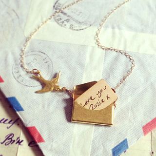 handwritten mini love letter necklace by maria allen boutique