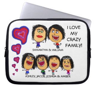 Our Four Crazy Kids Cartoon Laptop Computer Sleeves
