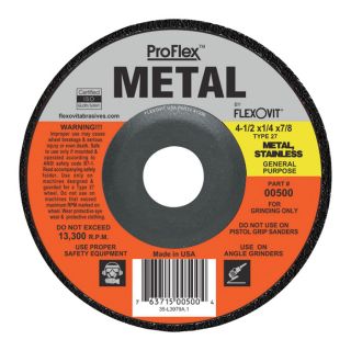 Flexovit Metal Grinding Wheel — 4.5in. Dia.