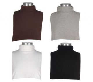 Set of 4 Turtleneck Dickies with Rouching Detail —