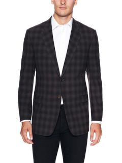 Blurred Plaid Suit Jacket by Armani Collezioni