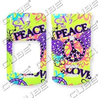 MOTOROLA VE465 Peace Love Green Graffiti Design   Hard Case/Cover/Faceplate/Snap On/Housing Cell Phones & Accessories