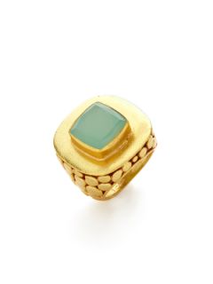 Chalcedony Cushion Ring by Kanupriya