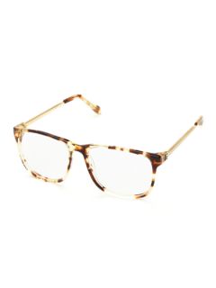 Shiny Yellow Tortoise Oversized Square Optical Frame by Linda Farrow Luxe