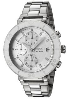 Fossil CH2580  Watches,Womens Allie Chronograph Silver Dial Stainless Steel, Chronograph Fossil Quartz Watches